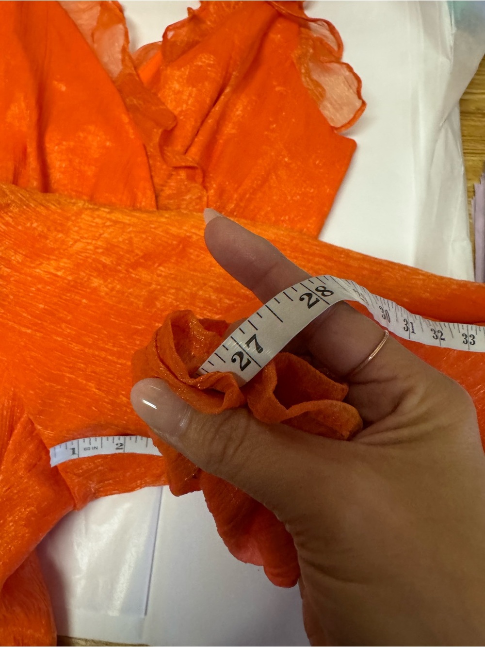 Anthropologie Hutch Tangerine Orange Sleeveless Ruffle Jumpsuit Size 6P NWT - Picture 16 of 16